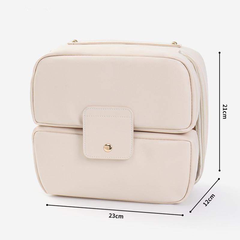 Portable Foldable Makeup Brushes Cosmetic Tools Organizer Cosmetic Bag With Multiple Compartments Travel Toiletry Storage Pouch