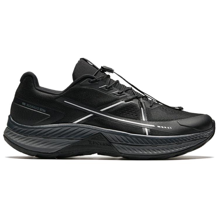 New Anta Champion All Round Shock Absorbers Slip Resistant Abrasion Resistant Low Top Trail Running Shoes Men's Black 112516611A-1