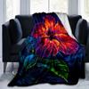 1pc. Vibrant Hibiscus Flower Print Blanket - Perfect for Home Decor, Office Use, Outdoor Activities, Gift Idea,