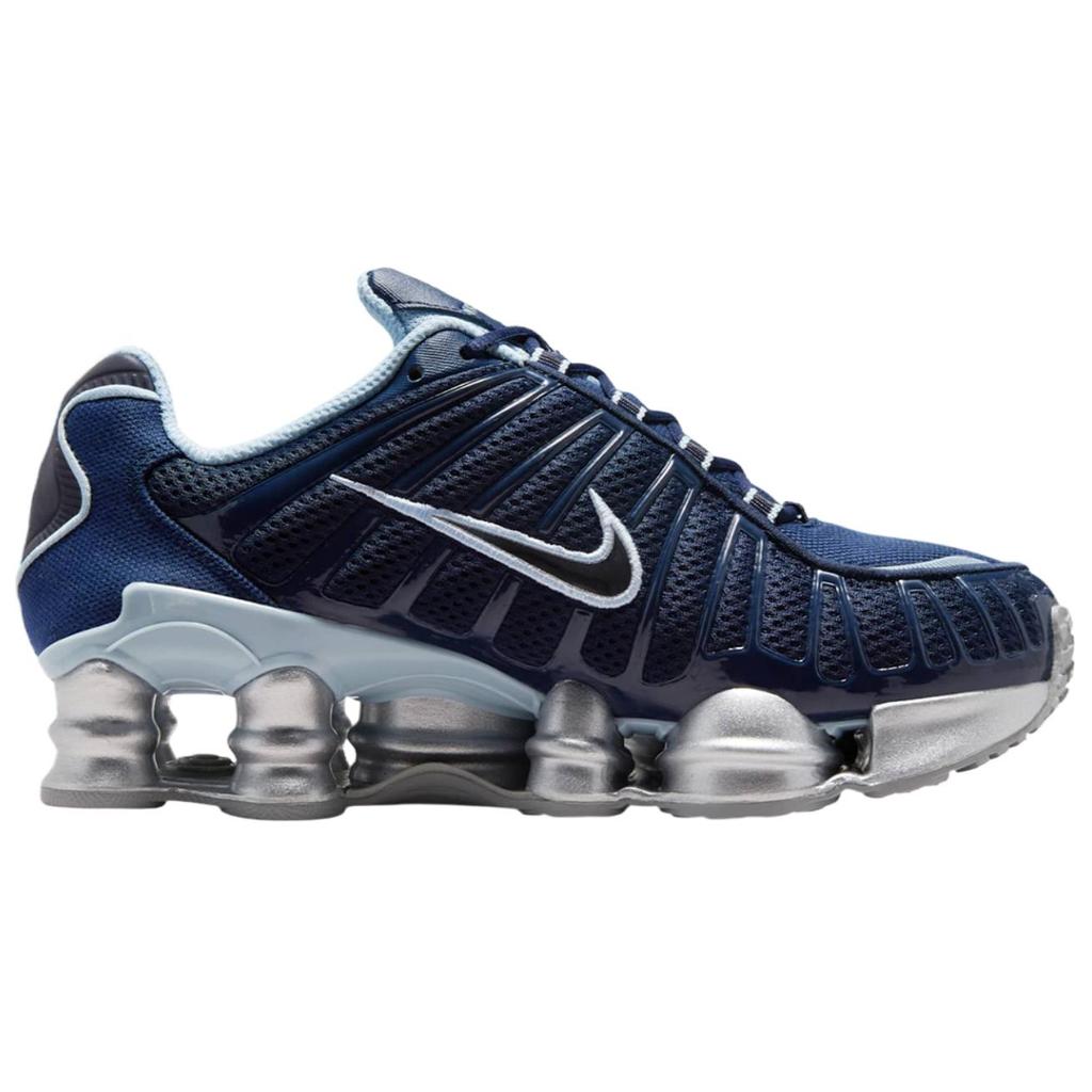 Nike Shox TL Women's Obsidian Light Armoury Blue Flat Silver Metallic Platinum Retro Mechanical Cushioning Running Sneakers IH4481-400