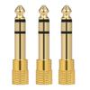 3PCS Audio Jack Adapter 6.35mm Male 3.5mm Female Stereo Jack Convertor Plug for Microphone Headphone Amplifier