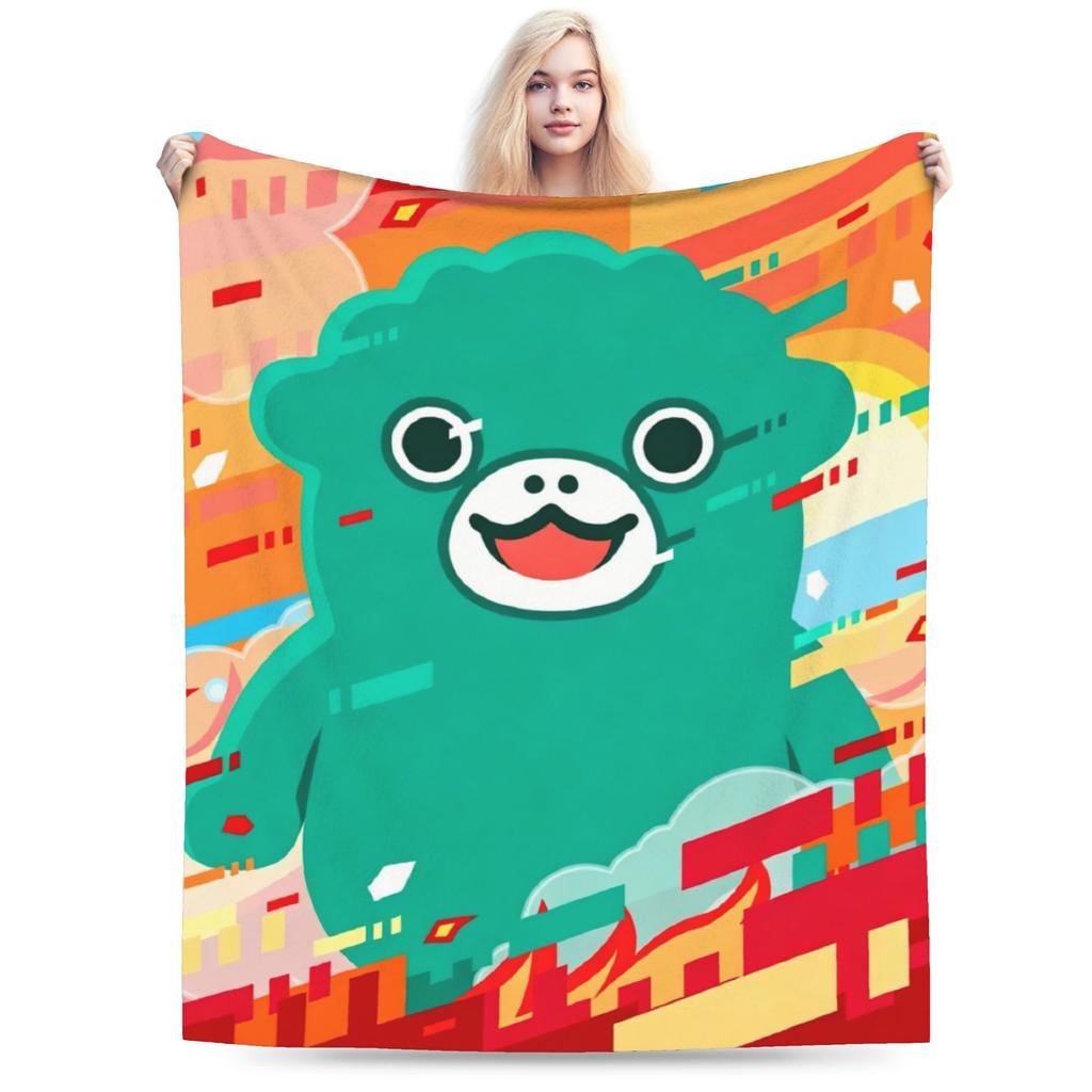 Chibi Monster Island Buddies Fleece Throw Blankets 80S Blanket For Sofa Office Super Soft Bed Rug