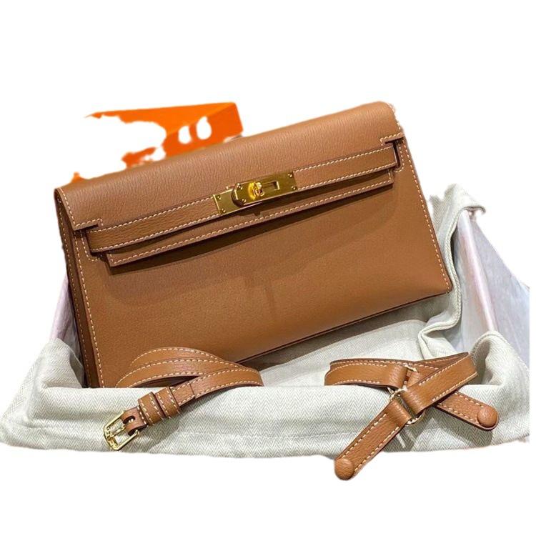 2023 Nowa torba KLelan z wzorem kóz, pod pachę, na jedno ramię, crossbody, damska, pozioma, retro, kopertówka, skóra kozia