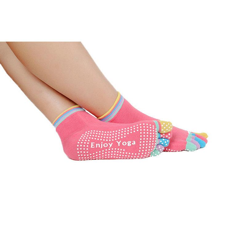 Pilates-Socken mit fünf Zehen, Damen, Pilates-Baumwolle, rutschfest, atmungsaktiv, Yoga, Tanz, Sport, Knöchelsocken für Fitness, Fitnessstudio, niedriger Knöchel
