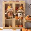 2Pcs Handmade Straw Scarecrow Stick Puppets Thanksgiving Theme Tabletop Display Statue Garden Straw Dolls Accessories