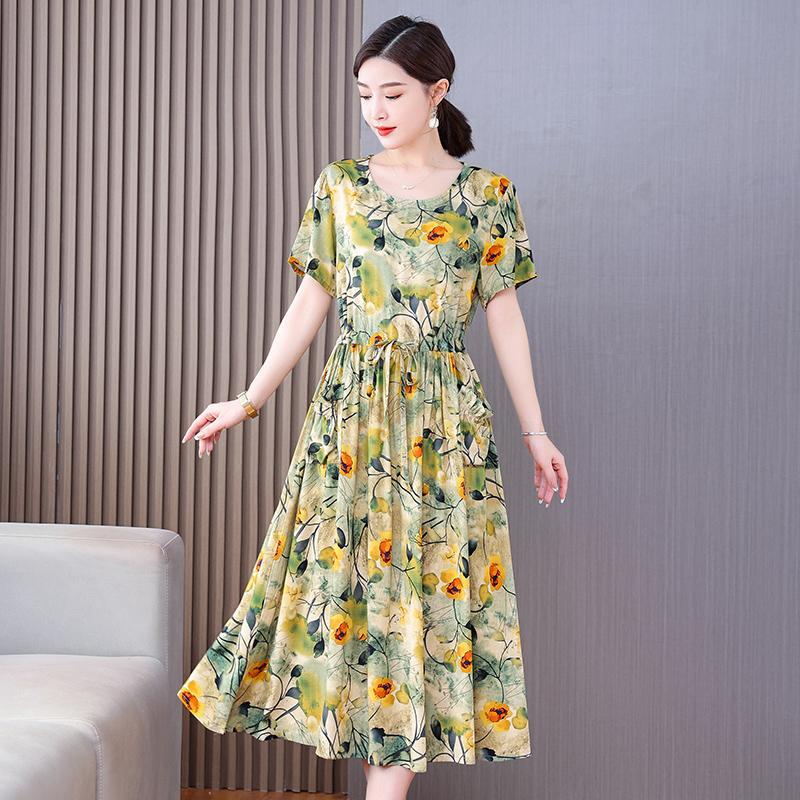 

Винтажное платье с цветочным принтом, женские летние повседневные длинные платья больших размеров 5XL