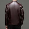 Frühling und Herbst Neue Lederjacke für Väter Herren Lässig Samt Verdickt Echtes Leder Schafslederjacke