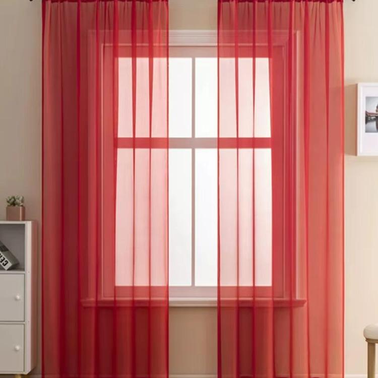 1pcs Beautiful Home Decoration Curtain Translucent Solid Color Gauze Curtains Gorgeous Hotel Living Room Decor Window Blind