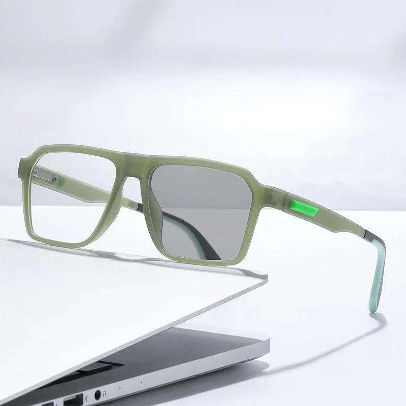 Large Square Photochromic Myopia Glasses Ultra Light Comfortable for Men Women 0 to -4 0 Short Sight Eyeglasses