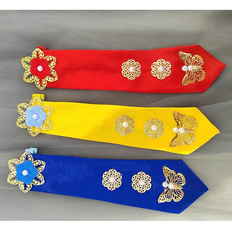 Purple Korean Ethnic Hair Accessories: Children's Headband and Girls' Hair Clips for Stage Performance and Hanbok Headdress