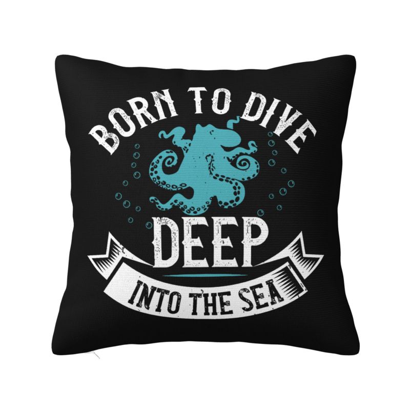 Born To Dive Throw Pillow Case Cm Decor Home Diver Scuba Diving Cushion Cover Polyester Pillowcase Doublesided Printing