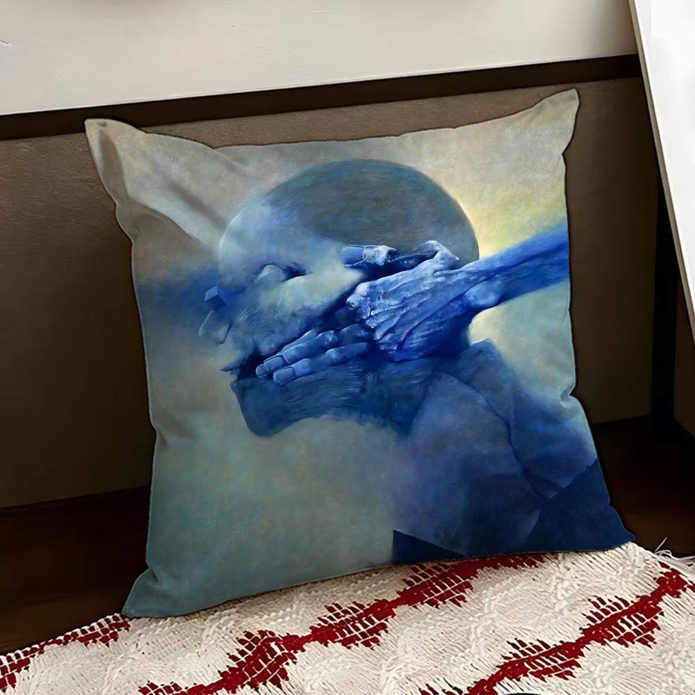 Art ZZdzislaw Beksinski Cushion Cover Reversible Soft Durable Pillow Cover Home Car MultiScene Use for Daily Comfort