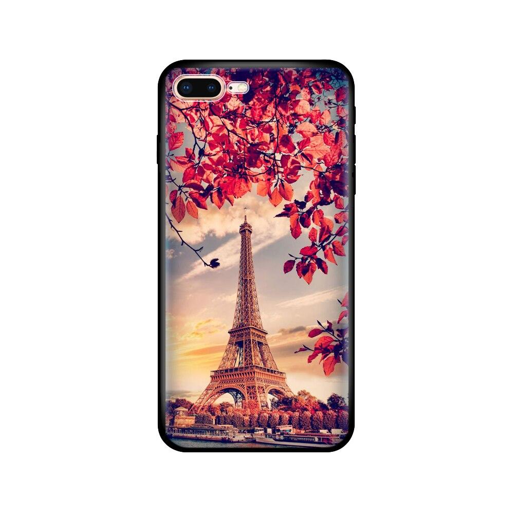 For Iphone 7 8 Case Silicon Soft Tpu Shell Cover For Apple iPhone 7 8 Plus Bag Funda Coque Etui Bumper Paiting Black Tpu Case