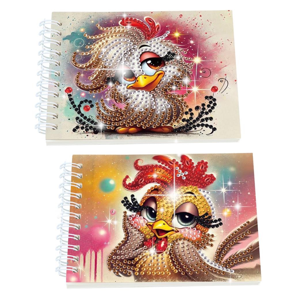 2 Pack Flower Animal DIY Diamond Painting Journals Notebooks Special Shaped Diamond Art Diary Book Christmas Gift for Adults
