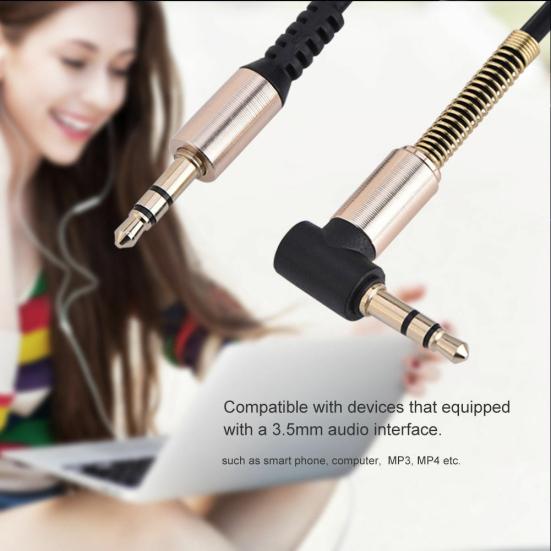 3.5mm Male To Male Spring Audio Aux Cable Headphone Speaker Cord for Phone Car