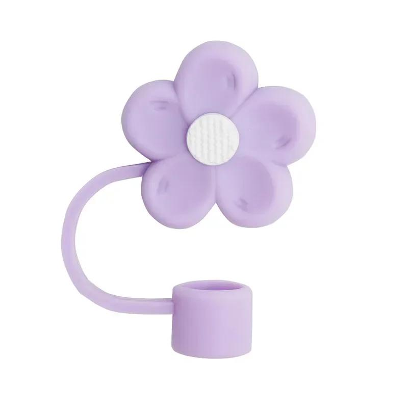 2026 New Flower Silicone Straw Covers for Stanley Cup 40oz 10mm Tumbler Cups Splash Proof Straw Toppers Kawaii
