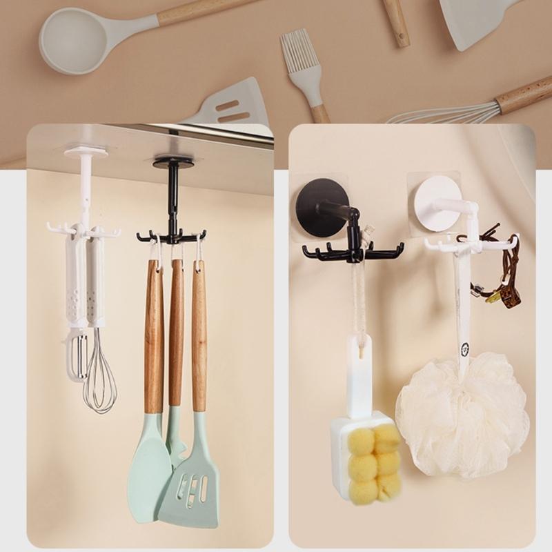 2Pieces Sturdy ABS Materials Lovely Cats Adhesive Hook Waterproof Wall Mounted for Key Hat and Towels in Any Space