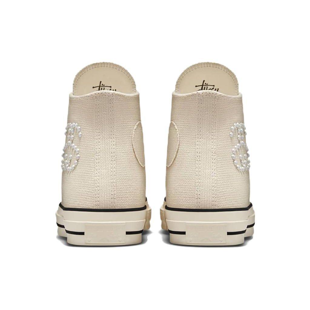 Stussy X Converse Chuck 70 High Fossil Unisex Sneakers Tan Natural-Ivory Black A02051C