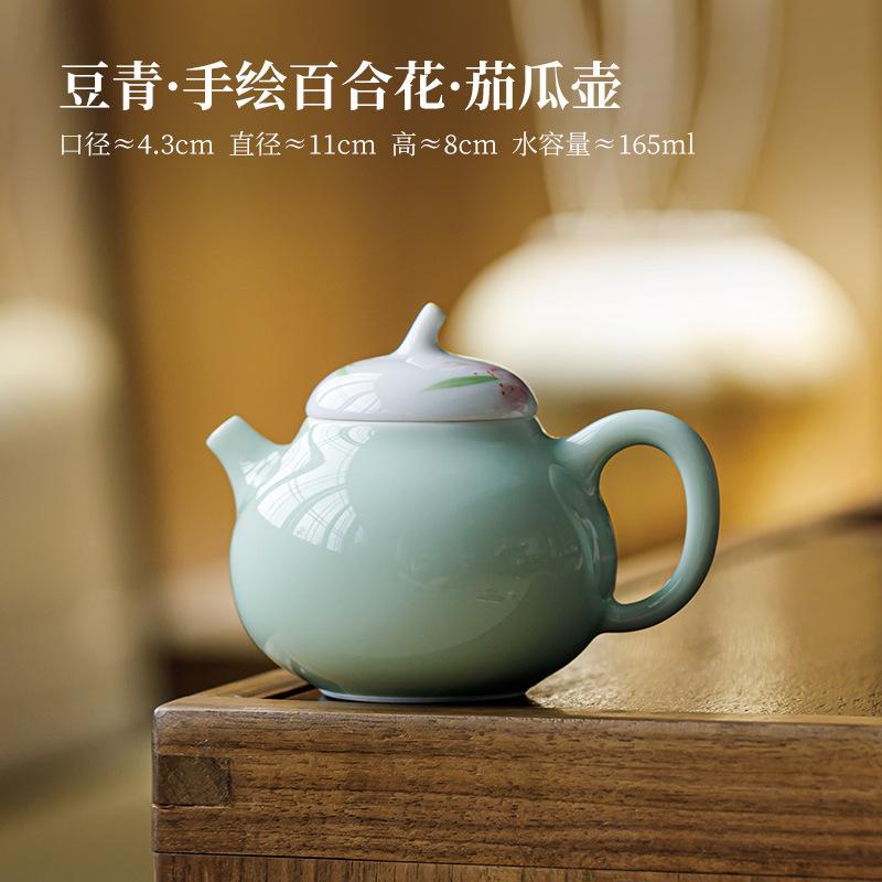 

165ml Pure Hand-painted Lily Flower Teapot Boutique Tea Infuser Pot Tea Making Kettle with Ball Hole Tea Services Supplies Craft