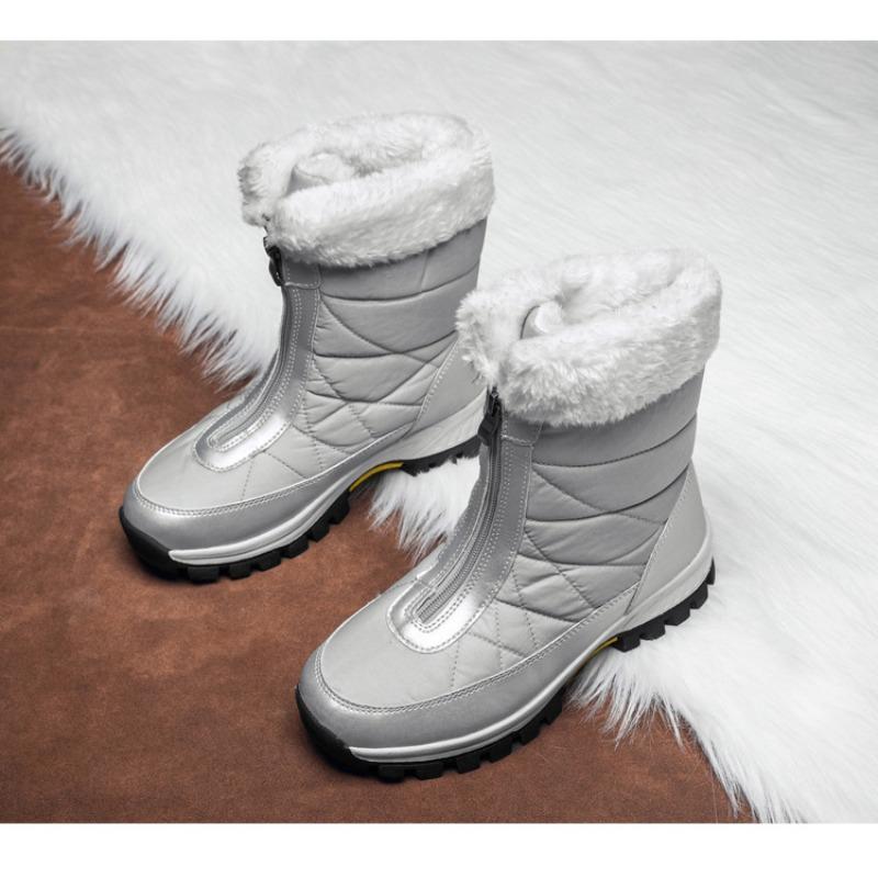 Women's Plus Size Cotton Boots - New Casual Fleece-Lined Thickened Warm Snow Boots - Large Cotton Boots