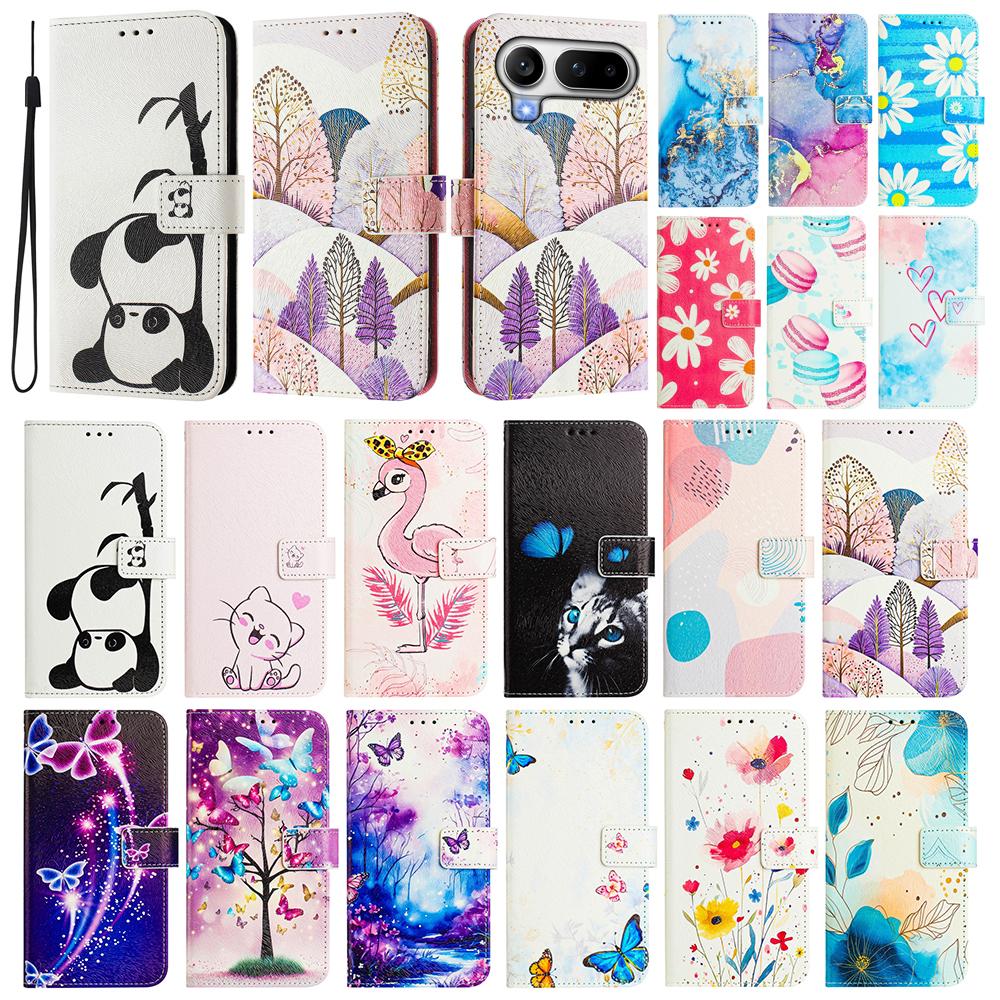 Coloured Drawing Wallet Case for Honor Play 10A 10 60A X9D X9C Smart X9B X8C X8A X7D X7A X6C X6 X6S X5C Plus Stand Phone Cover