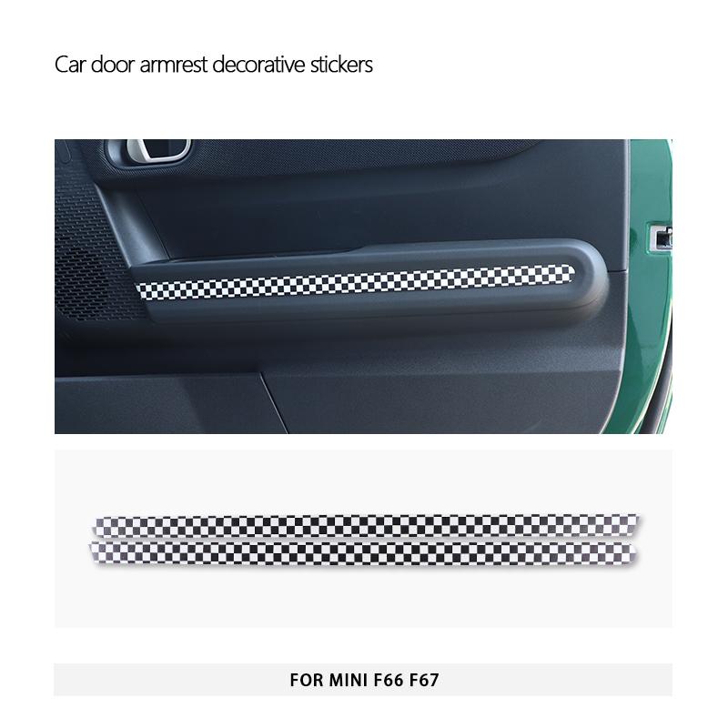 For Mini Cooper F66 F67 2024 2025 Car Door Armrest Decorative Leather Stickers Interior Protection Sticker Car Accessories