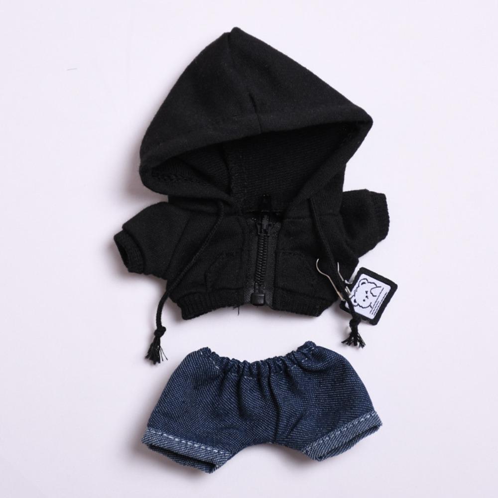 Dark Blue Jeans Sitting Labubu Doll Clothes Cute Bear Mini Cotton Doll's Clothes  Baby Pendant