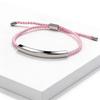 Custom Engraving Stainless Steel Couple Bracelet with Hollow Bent Tube Design