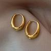 Retro U-Shaped Geometric Metal Oval Earrings for Women