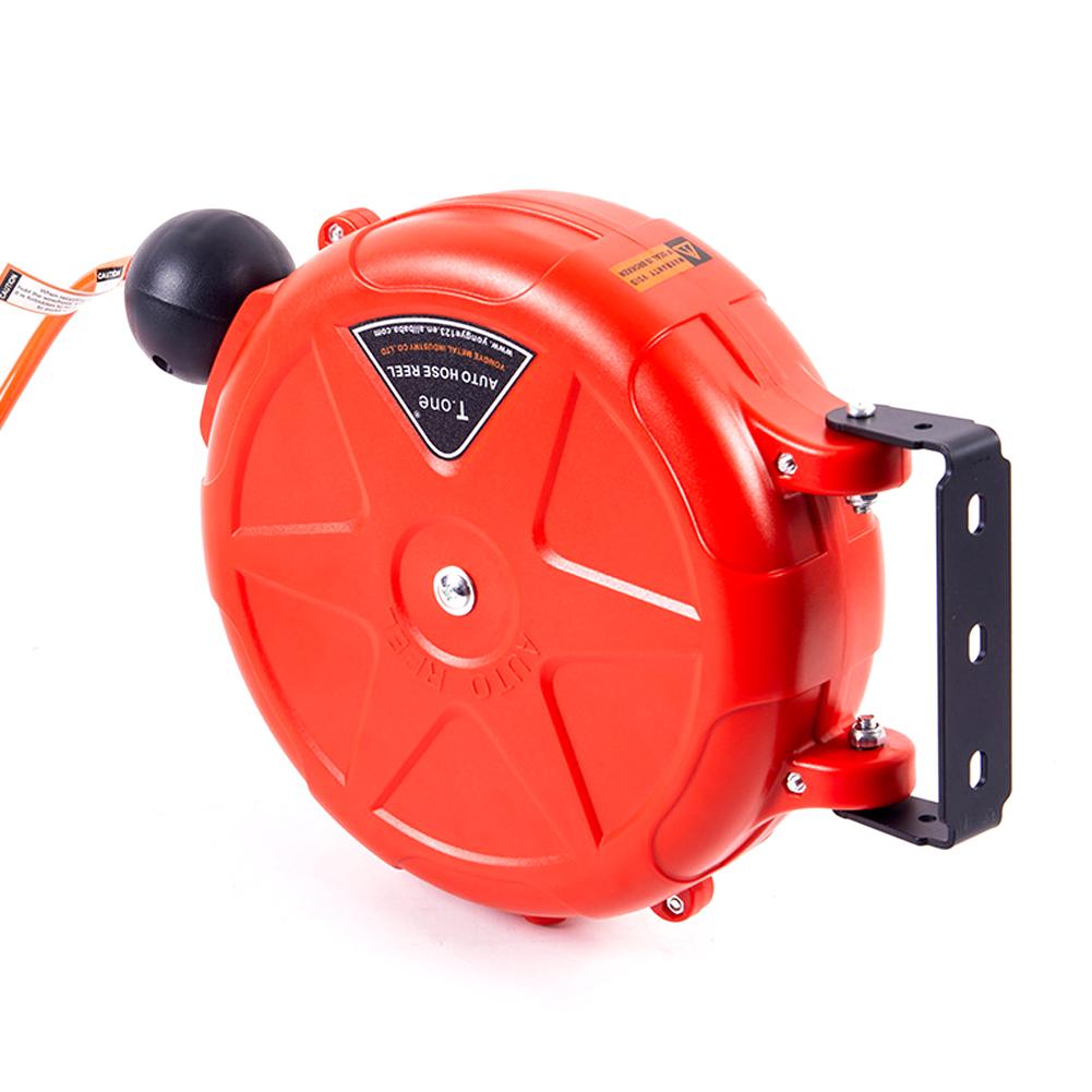 Retractable Compressor Hose Reel 10m Automatic Rewind Air Hose Pneumatic Tool Commercial Reel With Swivel Bracket Quick Coupler