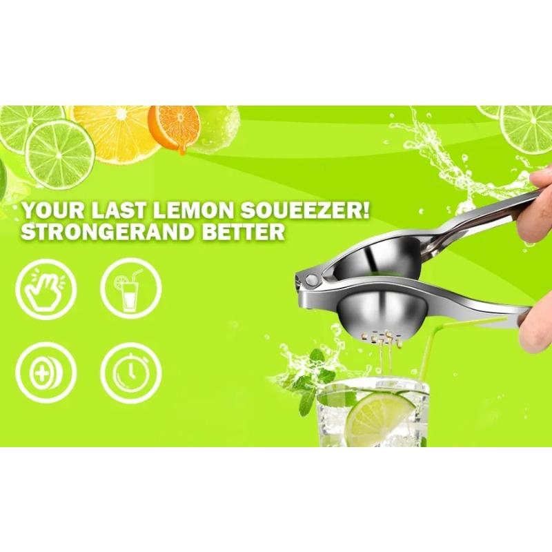 Hochleistungs-Zitronenpresse aus Edelstahl - Manuelle Zitruspresse für Zitrone, Orange & Limette Mühelose Handpresse Fruchtsaftbereiter