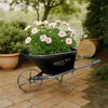 Retro Iron Planter Flower Container Wheelbarrow Flowerpot For Entrance Living Room Garden Patio Yard And Balcony Display