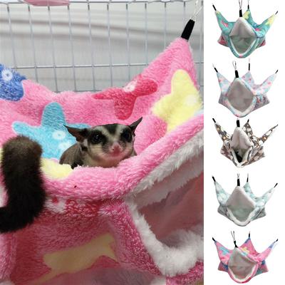 Haustier-Hängematte, doppellagig, Plüsch, weich, für den Winter, warm, zum Aufhängen, Schlafen, Bett für kleine Haustiere, Hamster, Eichhörnchen, Chinchilla