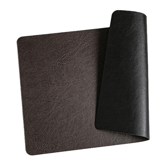 Double-Sided Placemat Waterproof Oil-Proof Heat Resistant Coaster for Dining Table Faux Leather Non-Slip Pad for Restaurant One Size E