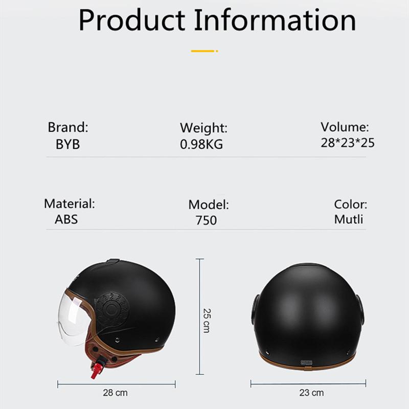 Protective Helmet Retro Scooter Equipment Vintage Casco Vintage German for Off -Road Protective Visor Mouth and Nose