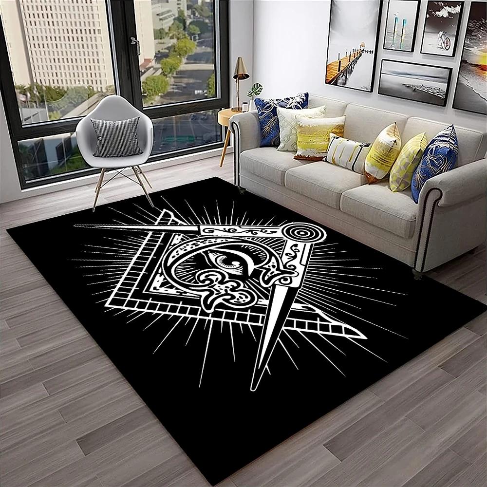 Masonic Freemasonry Illuminati Ring Carpet Rug for Home Living Room Bedroom Sofa Doormat Decor,Kid Area Rug Non slip Floor Mat