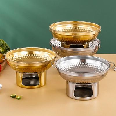 Zahustený nerezový hrniec na horúcu polievku 20/22 cm Dvojuchý hrniec na horúcu polievku Thajský hrniec na horúcu polievku Servírovanie jedla