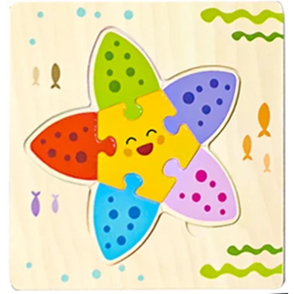 Baby Holzspielzeug 3D Puzzle Cartoon Tier Intelligenz Puzzlespiel Formen Zuordnen Montessori Spielzeug für Kinder Geschenke