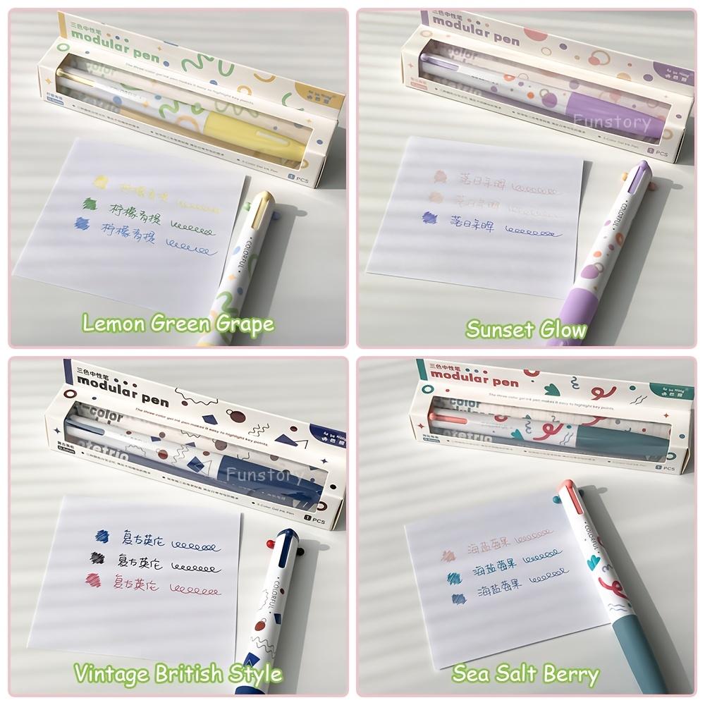 Single Pack Multi-color Gel Pen/0.5mm 3-Color Pen/Marker Journal Pen/Triangular Barrel Drawing Pen/Study & Office Supplies