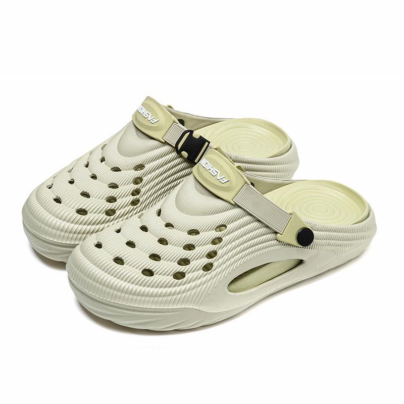"Unisex Summer Garden Shoes: Non-Slip, Thick-Soled Half-Toe Beach Sandals"