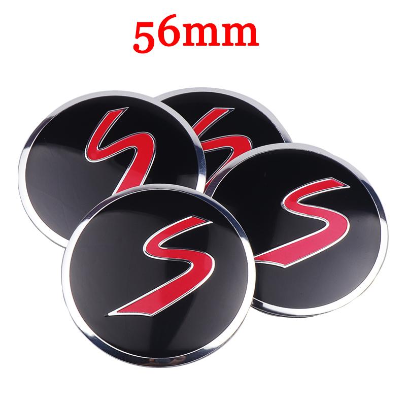4PC 52/56MM Car Badge Wheel Center Hub Caps Cover Sticker Auto Refit Decal for Mini Cooper S R50 R52 R56 R57 R58 R60 F60 F56 F54