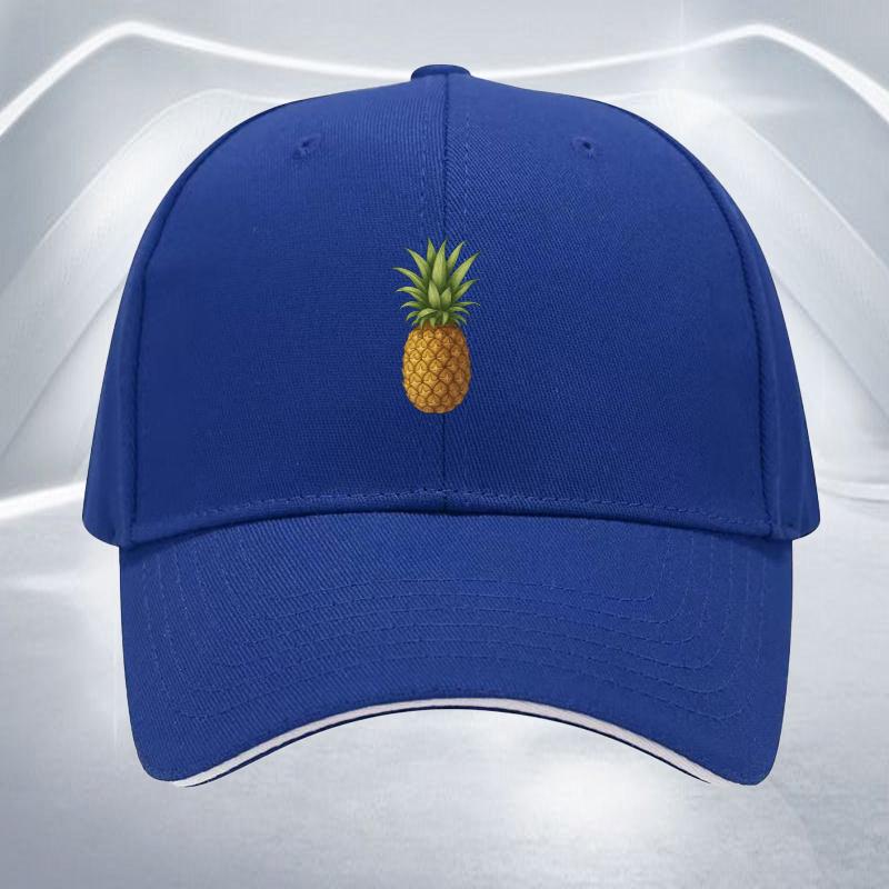 Pineapple Print Baseball Cap Polyester Lightweight Adjustable Unisex Style for Outdoor Sports Cycling Parties