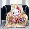 1pc Hello Kitty in a Garden of Flowers Blanket, Soft Throw for Home Decor, Perfect Gift for All Seasons, Living Room, Travel, Camping, Car Blankets, B