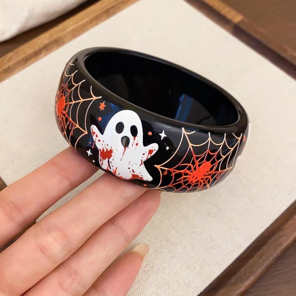 Europe American Style Halloween Acrylic Bangle Pumpkin Skull Hand Ring Girls