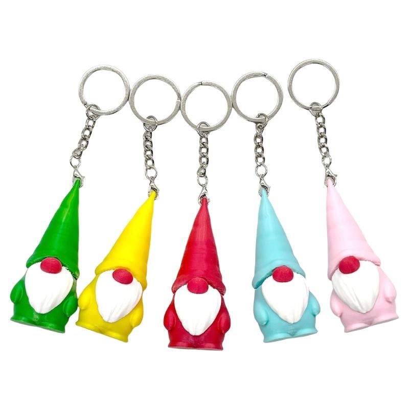 

Pack Of 5 Christmas Elf Keychains Plastic DIY Ornaments Multi Purpose Elf Key Decors For Holiday Decors Keyring Gifts 1