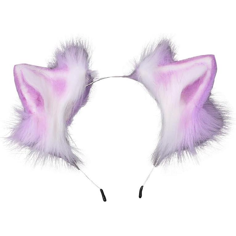 VIGVAN KYC Animal Ears Kawaii Plush Cat Ears Hair Clip Headdress Halloween Cosplay