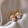 2025 Spring Flower Pearl Stud Earrings - Women's Fresh Sweet Light Luxury Ear Cuff