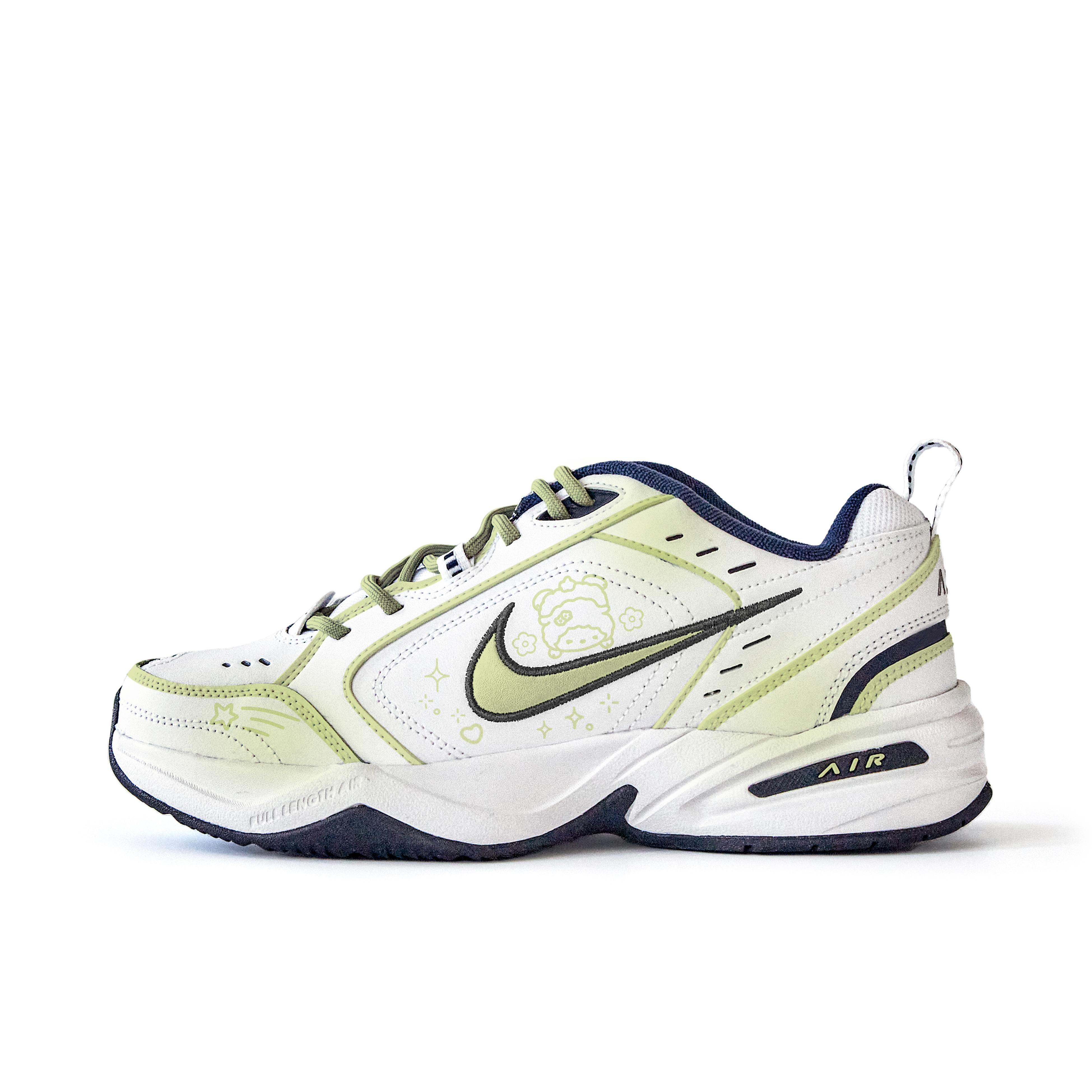 

Nike Air Monarch 4 Versatile Slip Resistant Abrasion Resistant Low top Chunky Sneakers Unisex White 415445-102(Team189-) 45
