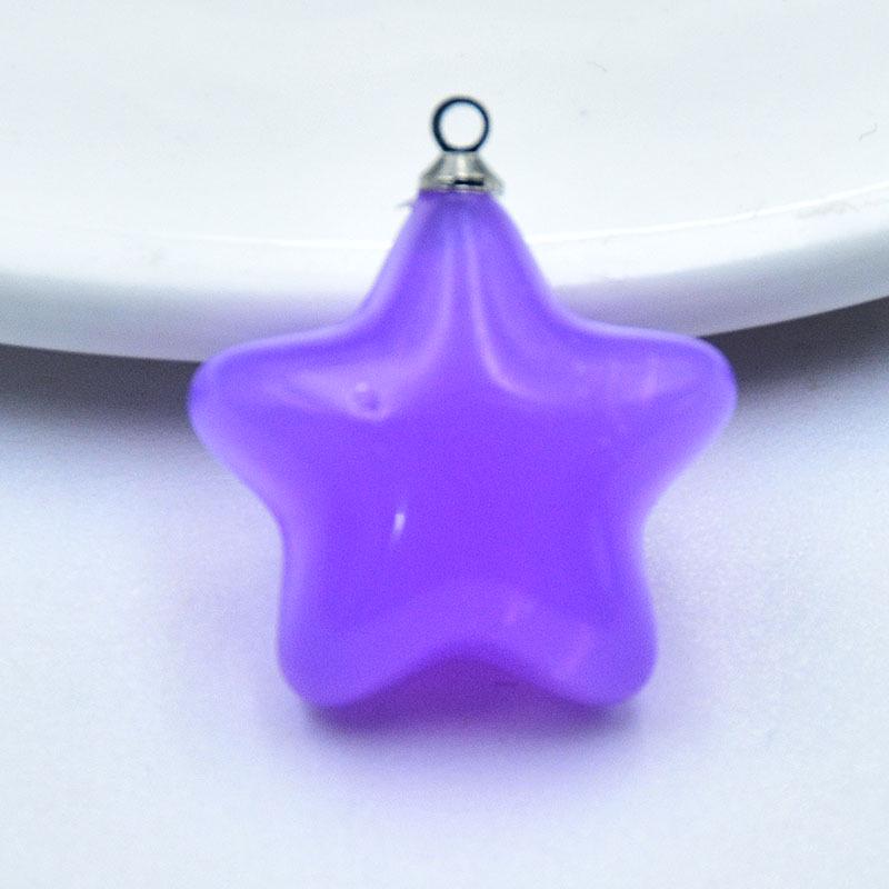 Jelly Color Acrylic Five-Pointed Star Earrings and Bag Charms for DIY Jewelry Accessories