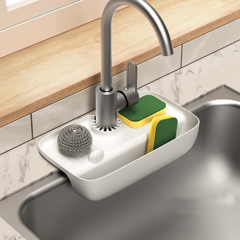 Faucet Splash Proof Drain Rack, Anti Slip Countertop Pad, Kitchen Cloth, Sponge Wiping Drain Storage Rack
